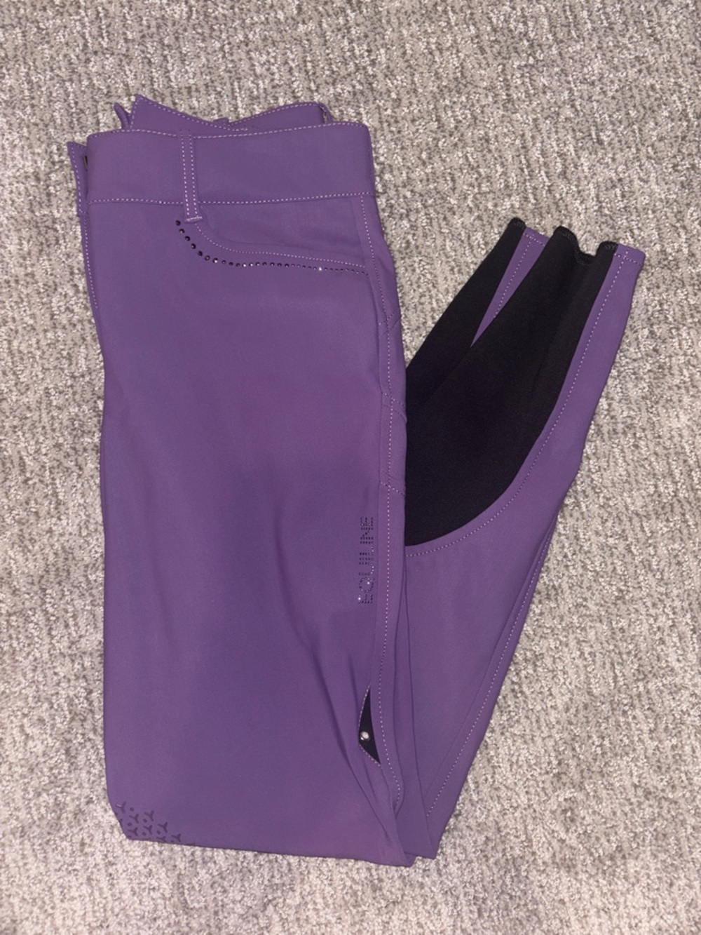 Equiline Purple Rhinestone Knee Patch Breeches IT44